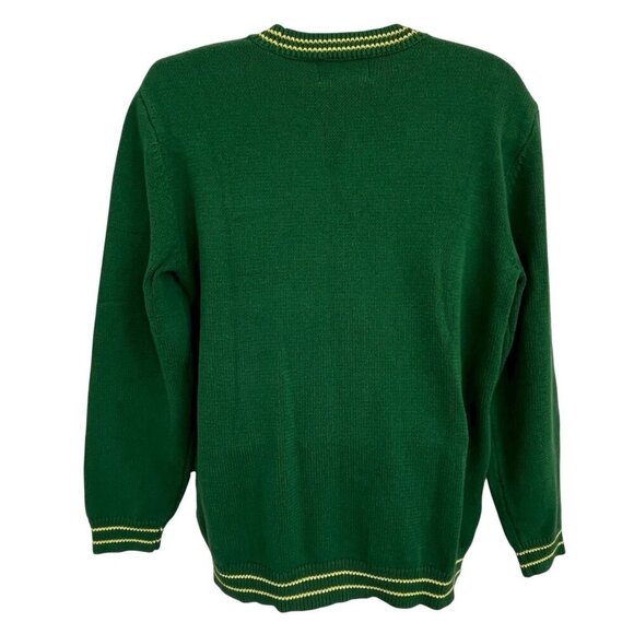 Yitai x Mobi Varsity Style Golfing Golf Cardigan Sweater 2XL Green Yellow Knit - Picture 3 of 16